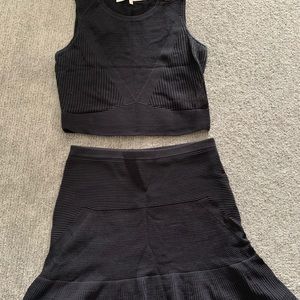 Cute Skirt and Top Black Set